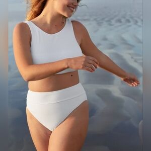 Aerie Waffle High Cut Cheeky Bikini Bottom